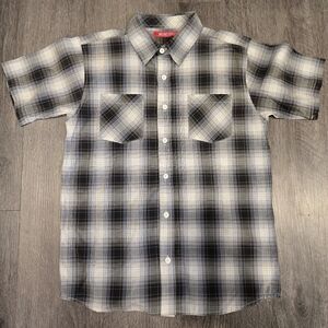Montage Short-Sleeve Button-Down Shirt, Boys Button Up Plaid Shirt